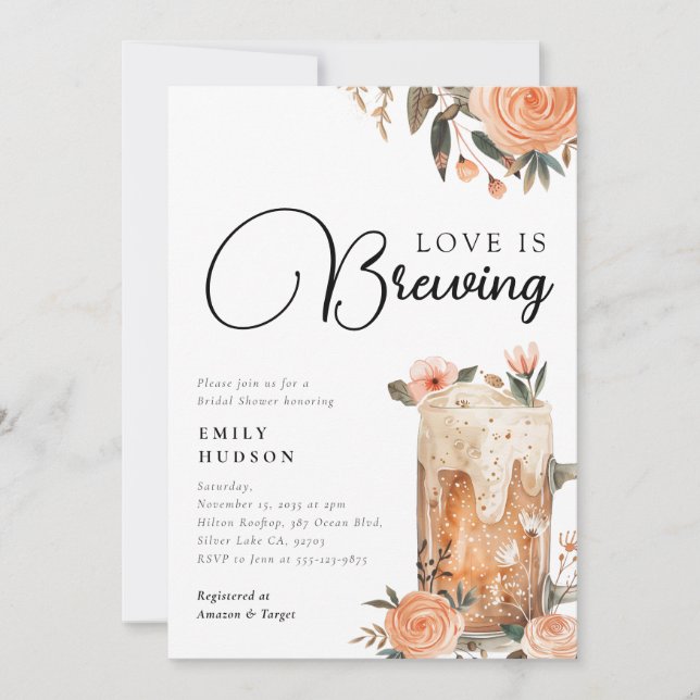 Bier Liebe Brauen Bridal Dusche Einladung (Vorderseite)