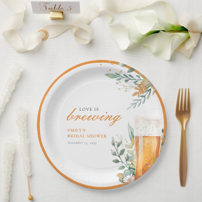 Bier Liebe Braut Brautparty Pappteller (Hochzeit)
