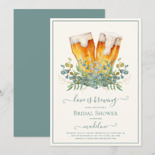 Bier-Liebe braut Eukalyptus-Brautparty Einladung
