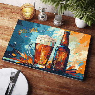 Bier Liebhaber Bier und Tasse Wasserfarbe Schneidebrett