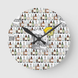 Bier-Limonade-Uhr Runde Wanduhr