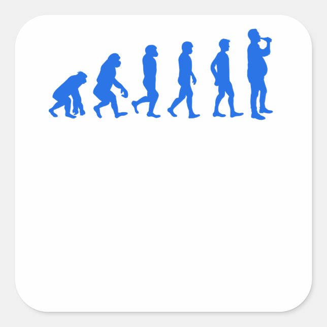 Bier Lover Evolution des Bier Body Beer Drinker Quadratischer Aufkleber (Vorderseite)