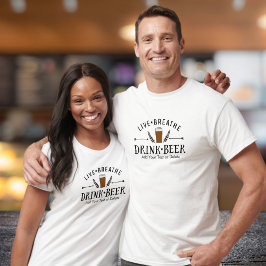 Bier Lover Hipster Live Breathe Drink Bier Custom T-Shirt