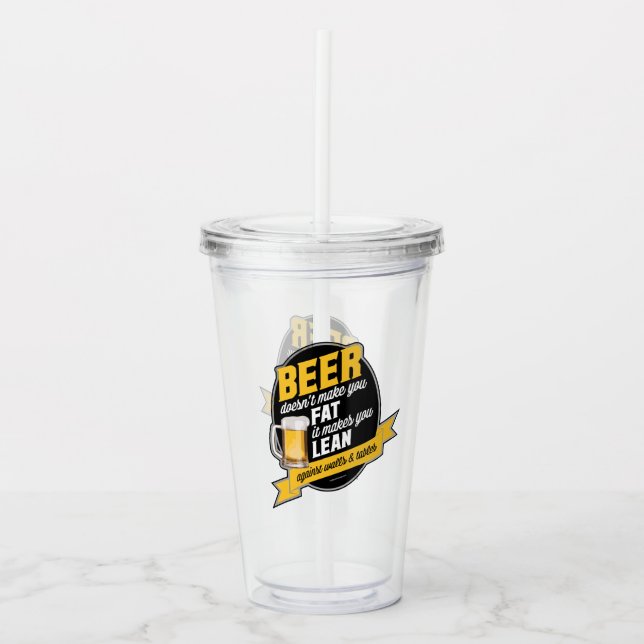 Bier macht dich lean acryltrinkbecher (Vorderseite)