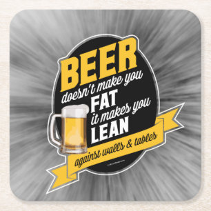 Bier macht dich lean rechteckiger pappuntersetzer