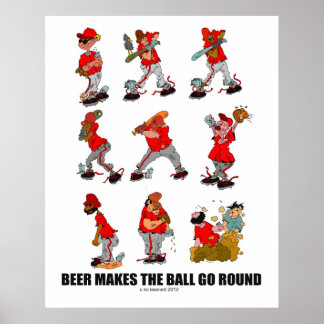 "Bier macht die Ball Go Round" Poster