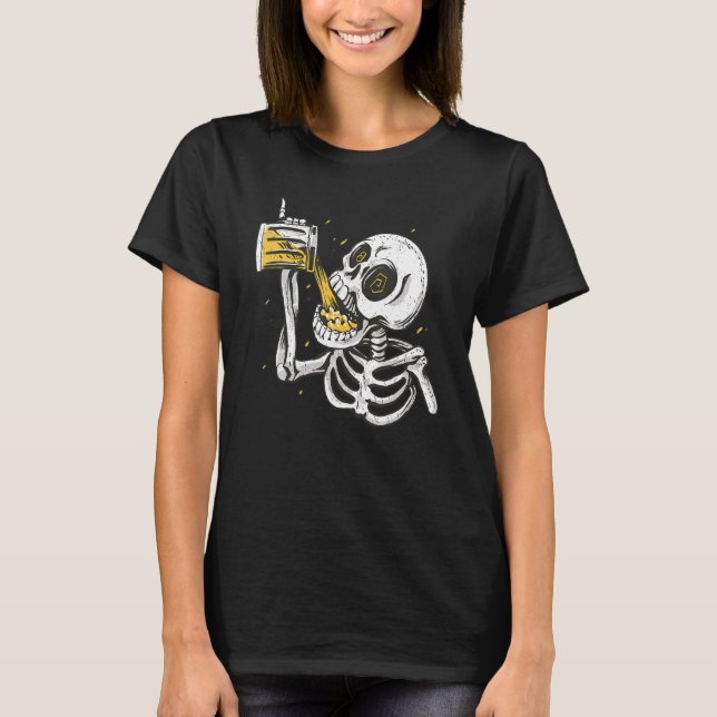 Bier Me Skeleton Beängstigende leckere Drinks Männ T-Shirt (Vorderseite)