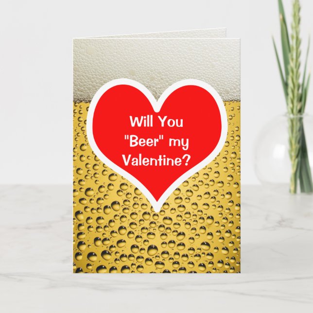 "Bier" mein Valentinglas Feiertagskarte (Vorderseite)
