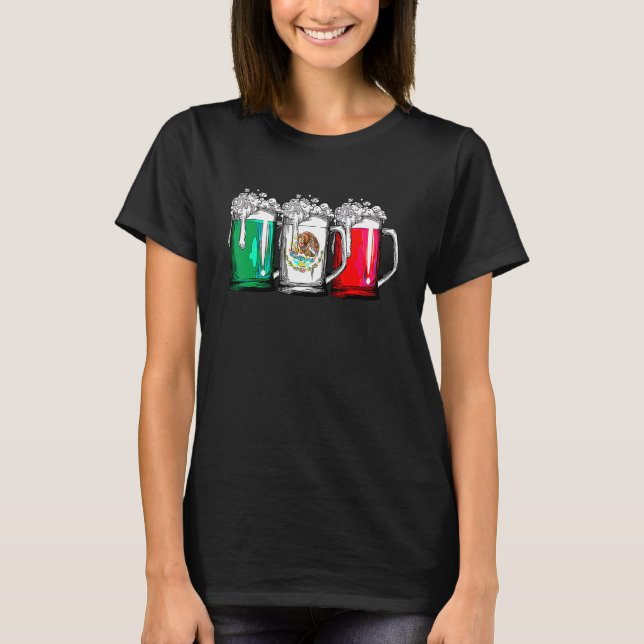 Bier mexikanische Flagge Cinco De Mayo Women Mexik T-Shirt (Vorderseite)