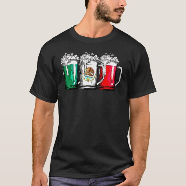 Bier mexikanische Flagge Cinco De Mayo Women Mexik T-Shirt (Vorderseite)