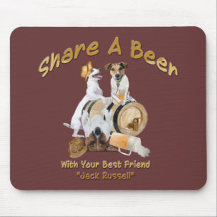 Bier mit deinem besten Jack Russell teilen Mousepad