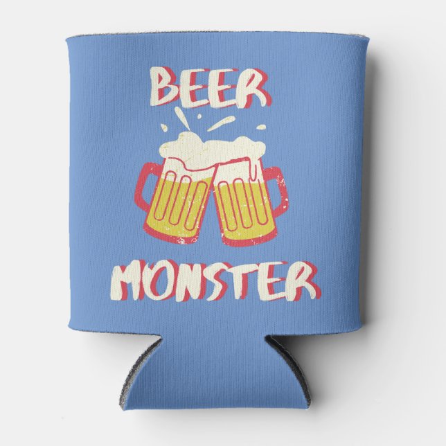 Bier Monster kann kälter werden | Hellblauer Hinte Dosenkühler (Vorderseite)