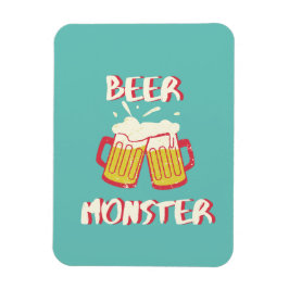 Bier Monster Magnet mit Aquamarine Hintergrund