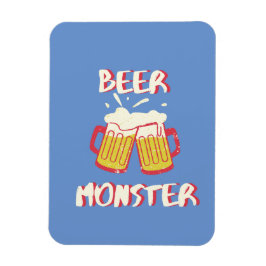 Bier Monster Magnet mit blauem Hintergrund