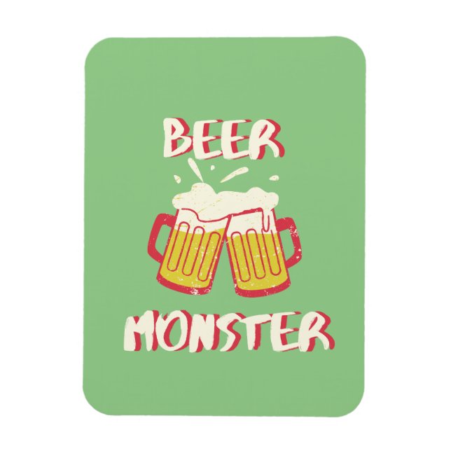 Bier Monster Magnet mit grünem Hintergrund (Vertikal)