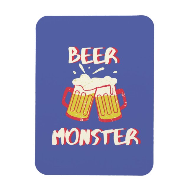 Bier Monster Magnet mit Lila Hintergrund (Vertikal)