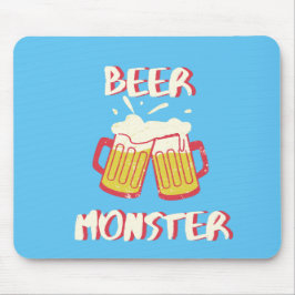 Bier Monster Mouse Mat | Blauer Hintergrund Mousepad