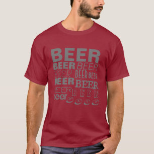 BIER! Multi-Text Grau T-Shirt