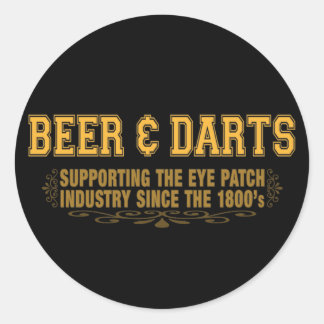 Bier N Darts Runder Aufkleber