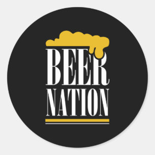 Bier Nation Runder Aufkleber