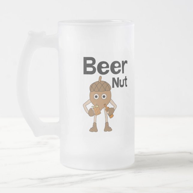 Bier Nut Text Mattiert Glass Beer Tasse (Links)