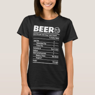 Bier Nutritions Label Funny Beer Lover Beer D T-Shirt