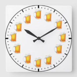 Bier-O-Uhr Quadratische Wanduhr