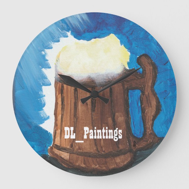 Bier O'clock! Große Wanduhr (Vorderseite)