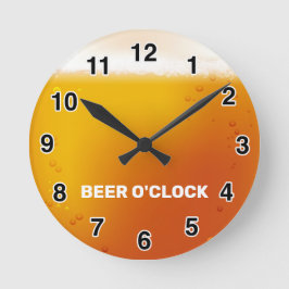 BIER O'CLOCK RUNDE Wall Clock Wanduhr