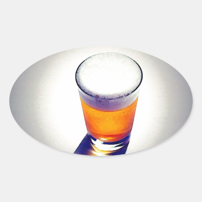 Bier Ovaler Aufkleber (Vorderseite)