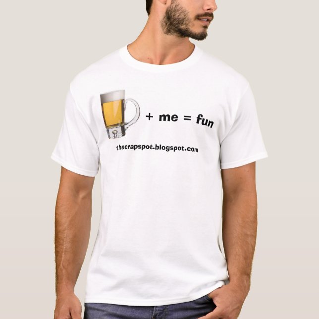 Bier plus mich Gleichgestelltspaß T-Shirt (Vorderseite)