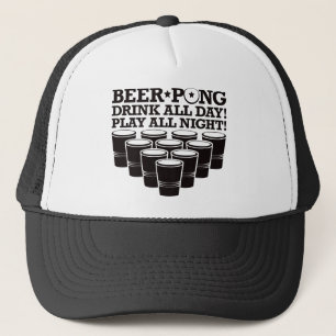 Bier Pong Getränk-den ganzen Tag Spiel-die ganze Truckerkappe
