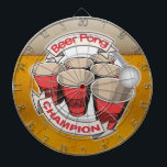 Bier Pong Meister-Dartscheibe Dartscheibe<br><div class="desc">Themenorientierte Dartscheiben des lustigen Alkohols.  Bier Pong Champions!</div>