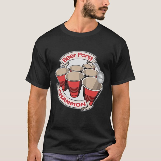 Bier Pong Meister kundengerecht T-Shirt (Vorderseite)