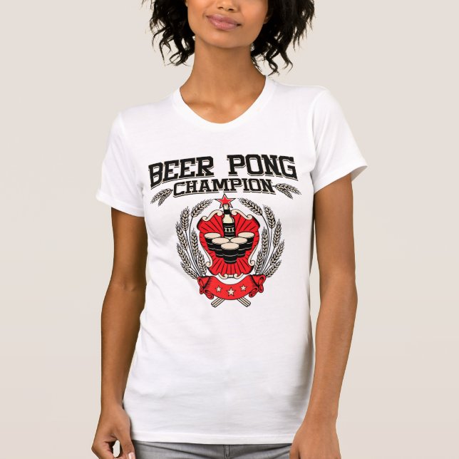 Bier Pong Meister T-Shirt (Vorderseite)