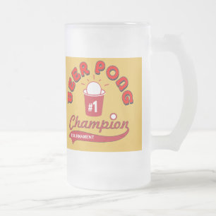 Bier Pong Trophäe Mattglas Bierglas