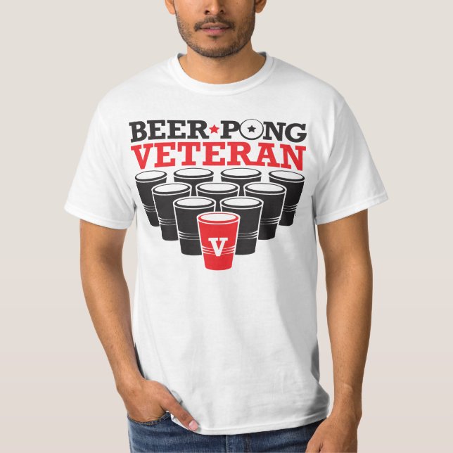 Bier Pong Veteran T-Shirt (Vorderseite)