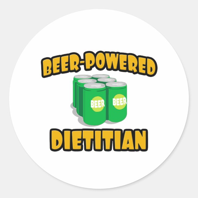 Bier-Powered Dietitian Runder Aufkleber (Vorderseite)