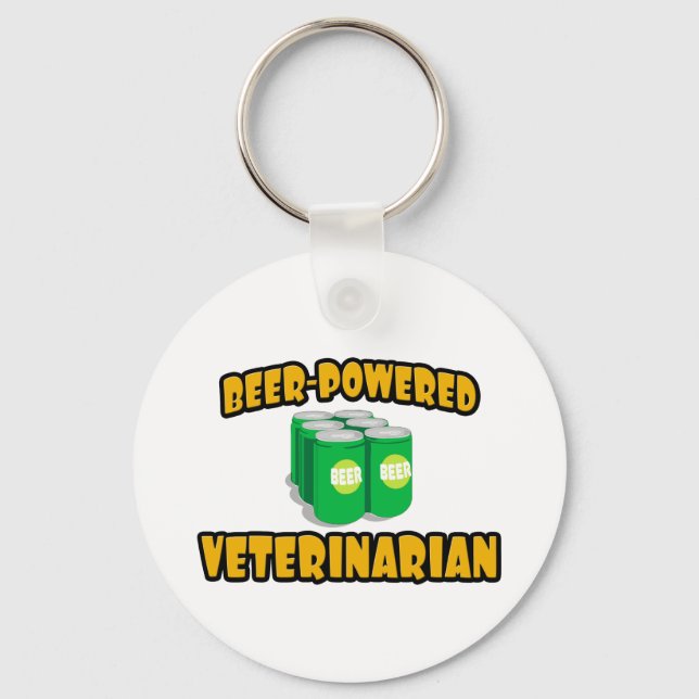 Bier-Powered Veterinarian Schlüsselanhänger (Vorderseite)