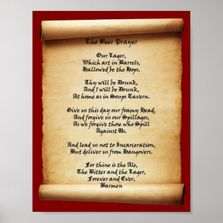 Bier Prayer Soups Tavern Poster