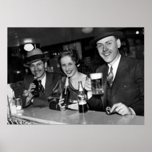 BIER & PRETZELS NACH VERBOT 1933 POSTER