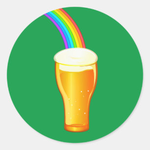 Bier Rainbow Runder Aufkleber