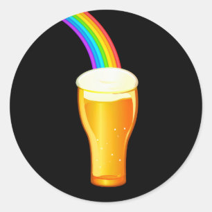 Bier Rainbow Runder Aufkleber