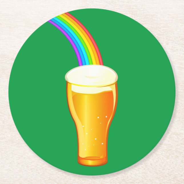 Bier Rainbow Runder Pappuntersetzer (Vorderseite)