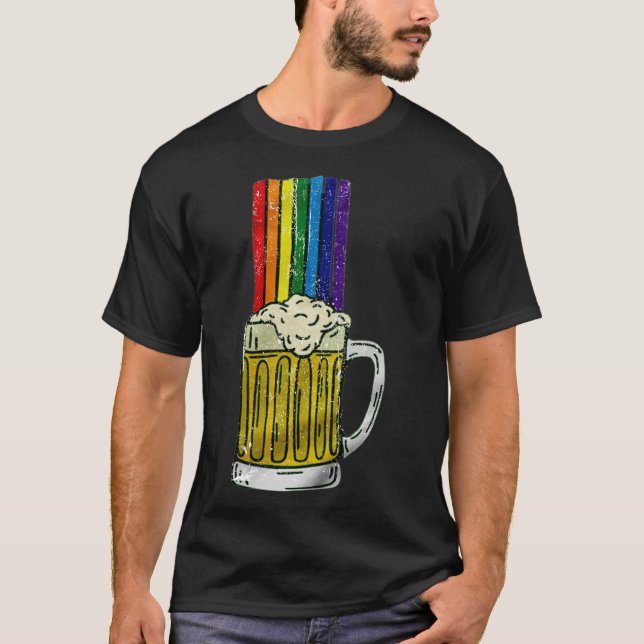 Bier Rainbow T-Shirt (Vorderseite)