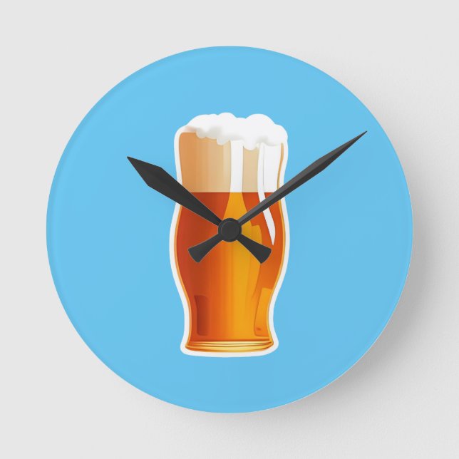 Bier Runde Wanduhr (Vorderseite)