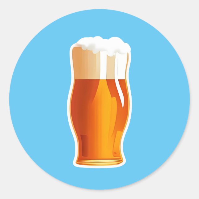 Bier Runder Aufkleber (Vorderseite)