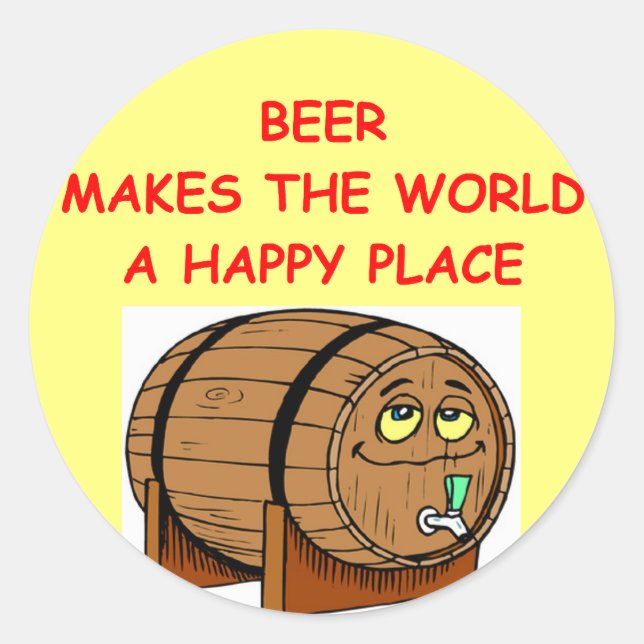 Bier Runder Aufkleber (Vorderseite)