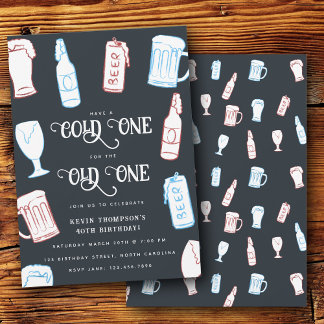 Bier Rustikale Handgezeichnete Whimsical-Bier-Gebu Einladung