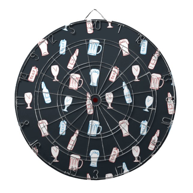 Bier Rustikale Handgezeichnete Whimsical-Bier-Männ Dartscheibe (vorne)